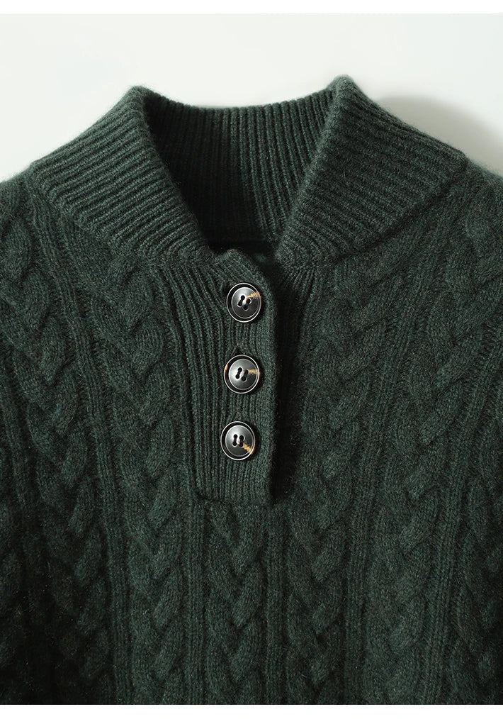 Strickpullover Damen mit Knopfleiste