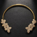 Elegante Blumen Kristall Halskette