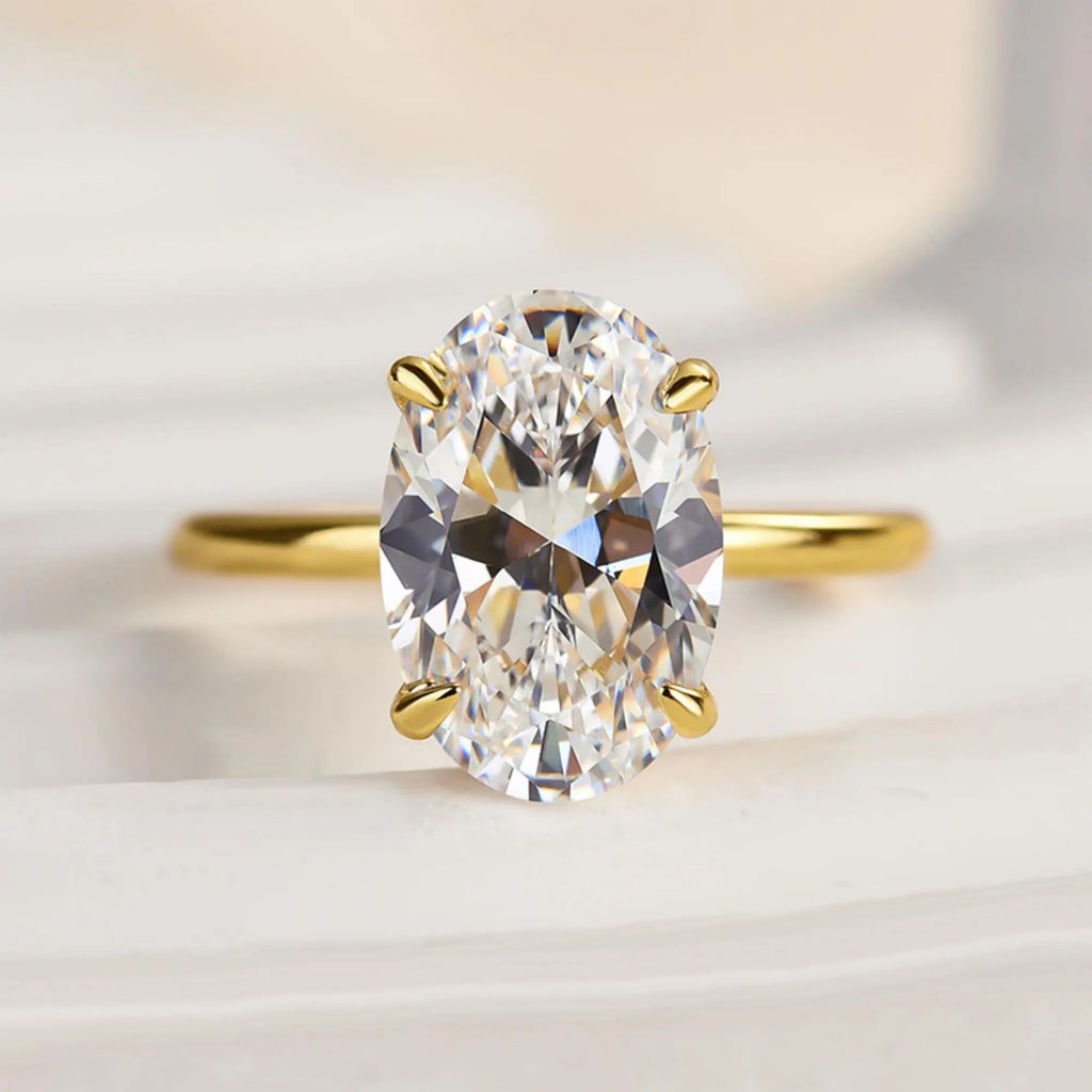 Eleganter Ovaler Kristall Versprechensring