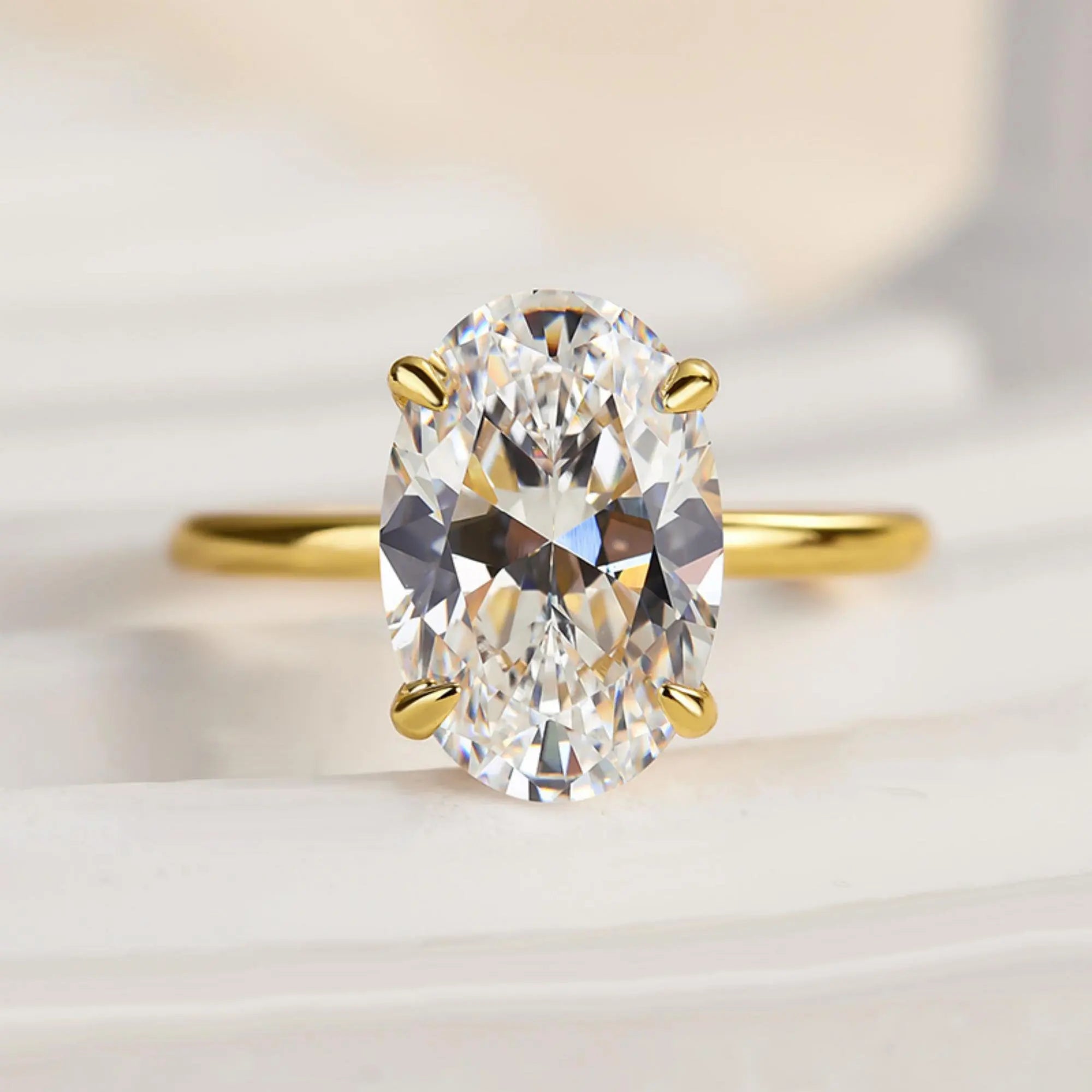 Eleganter Ovaler Kristall Versprechensring