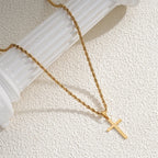 Unisex Goldene Kreuz Halskette