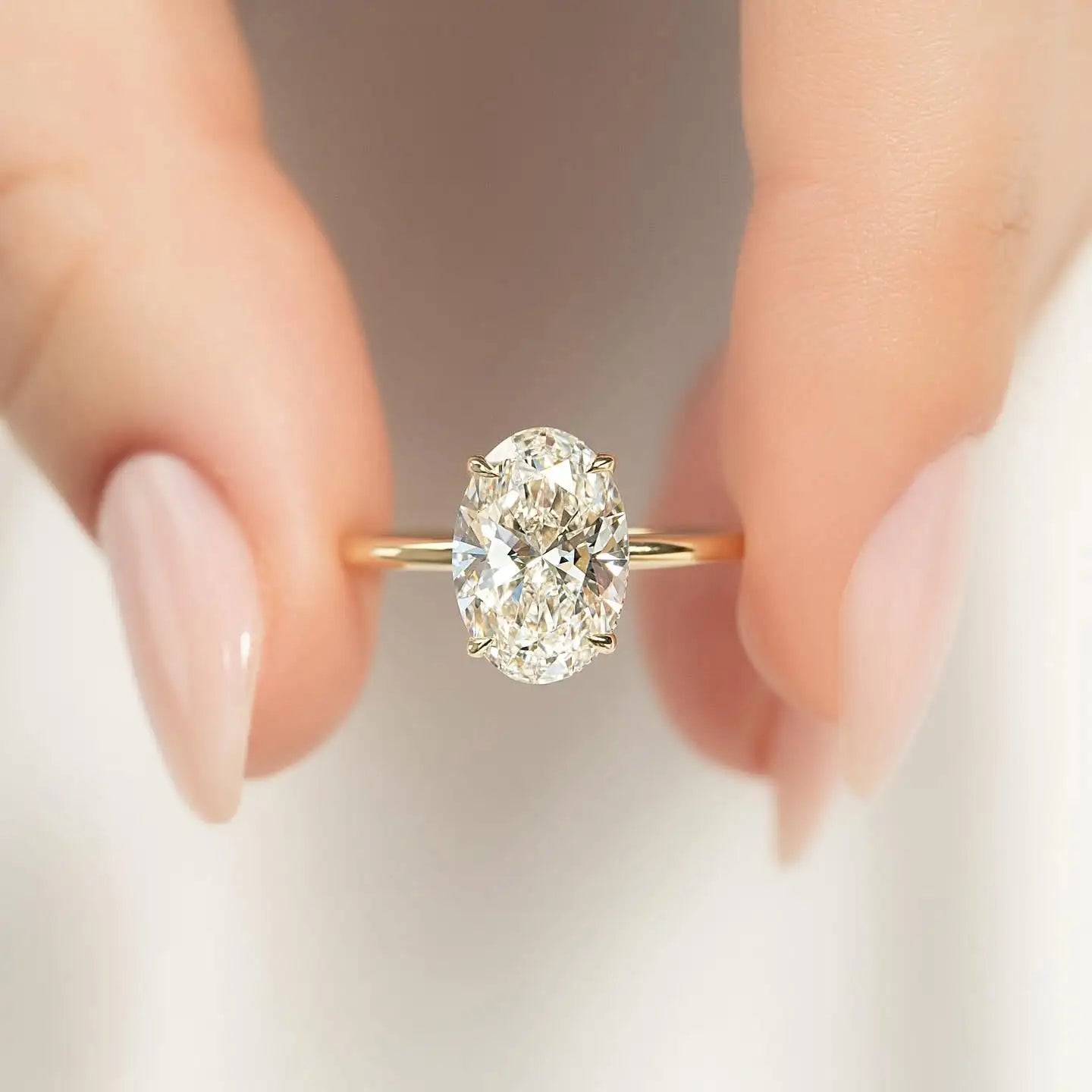 Eleganter Ovaler Kristall Versprechensring