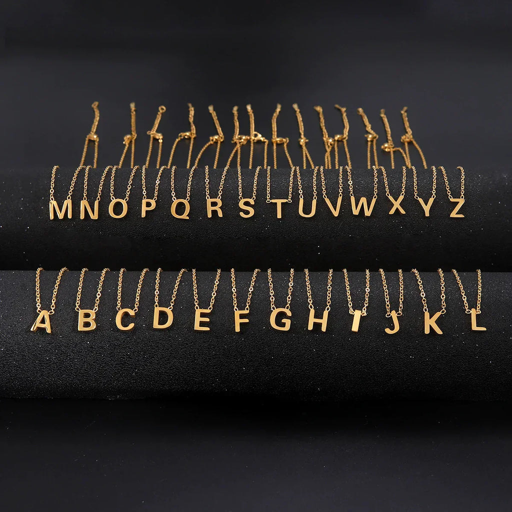 Glänzende Alphabet Anhänger Halkette