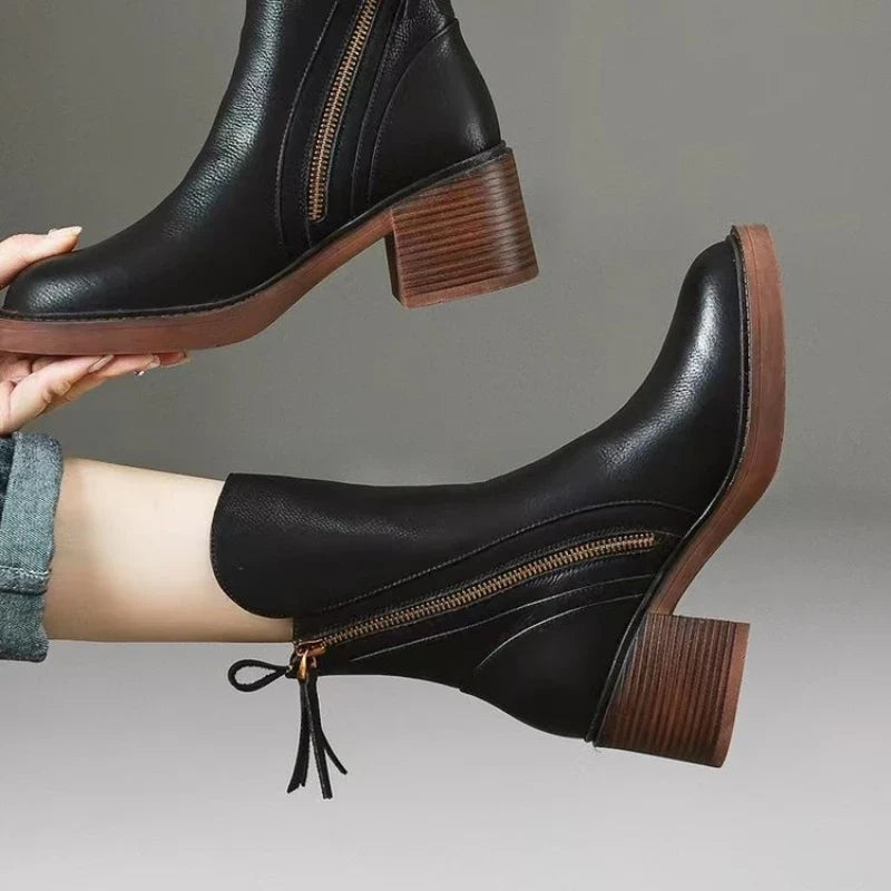 Stiefeletten Damen mit Reißverschluss und Absatz