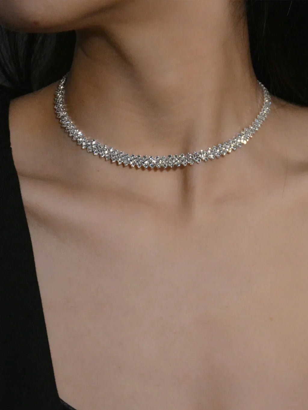 Elegante Strass Kragen Halskette