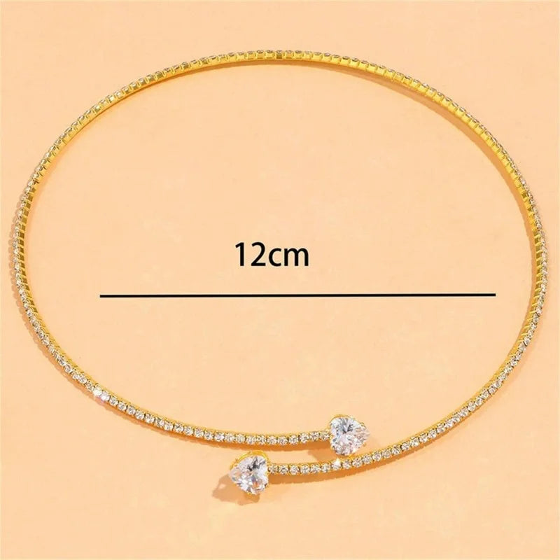 Kristall Herz Choker Halskette