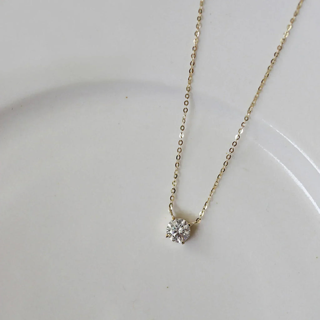 Sterlingsilber 18K Goldbeschichtete Zirkonia Halskette