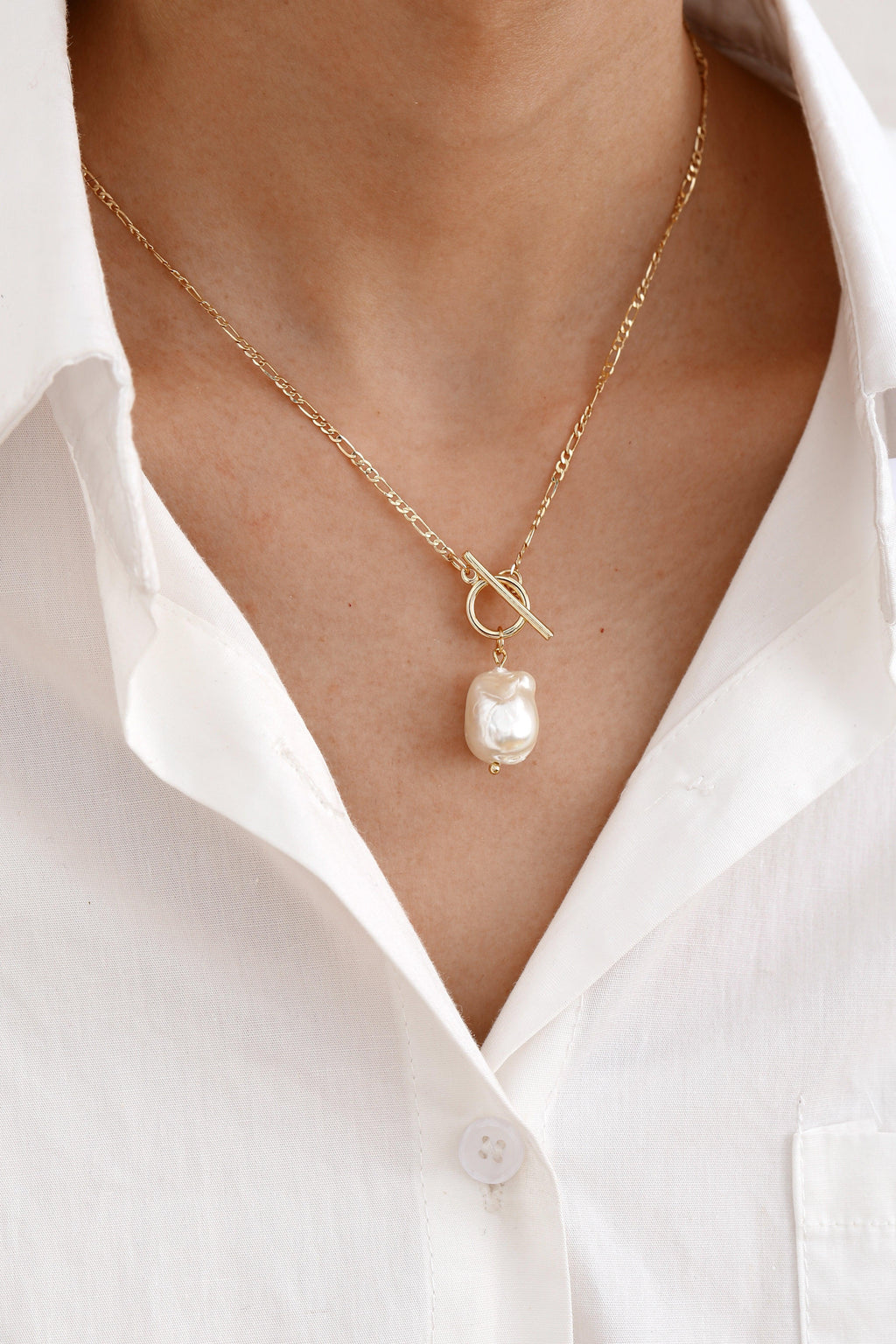 Elegante Goldene Perlen Halskette