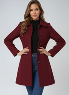 Maja | Damen Midi Mantel mit Reverskragen