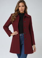 Maja | Damen Midi Mantel mit Reverskragen