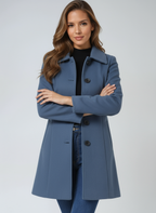 Maja | Damen Midi Mantel mit Reverskragen