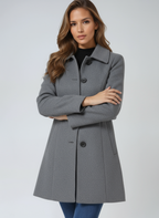 Maja | Damen Midi Mantel mit Reverskragen