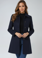 Maja | Damen Midi Mantel mit Reverskragen