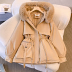Lara | Damen Winterjacke mit Pelzkragen