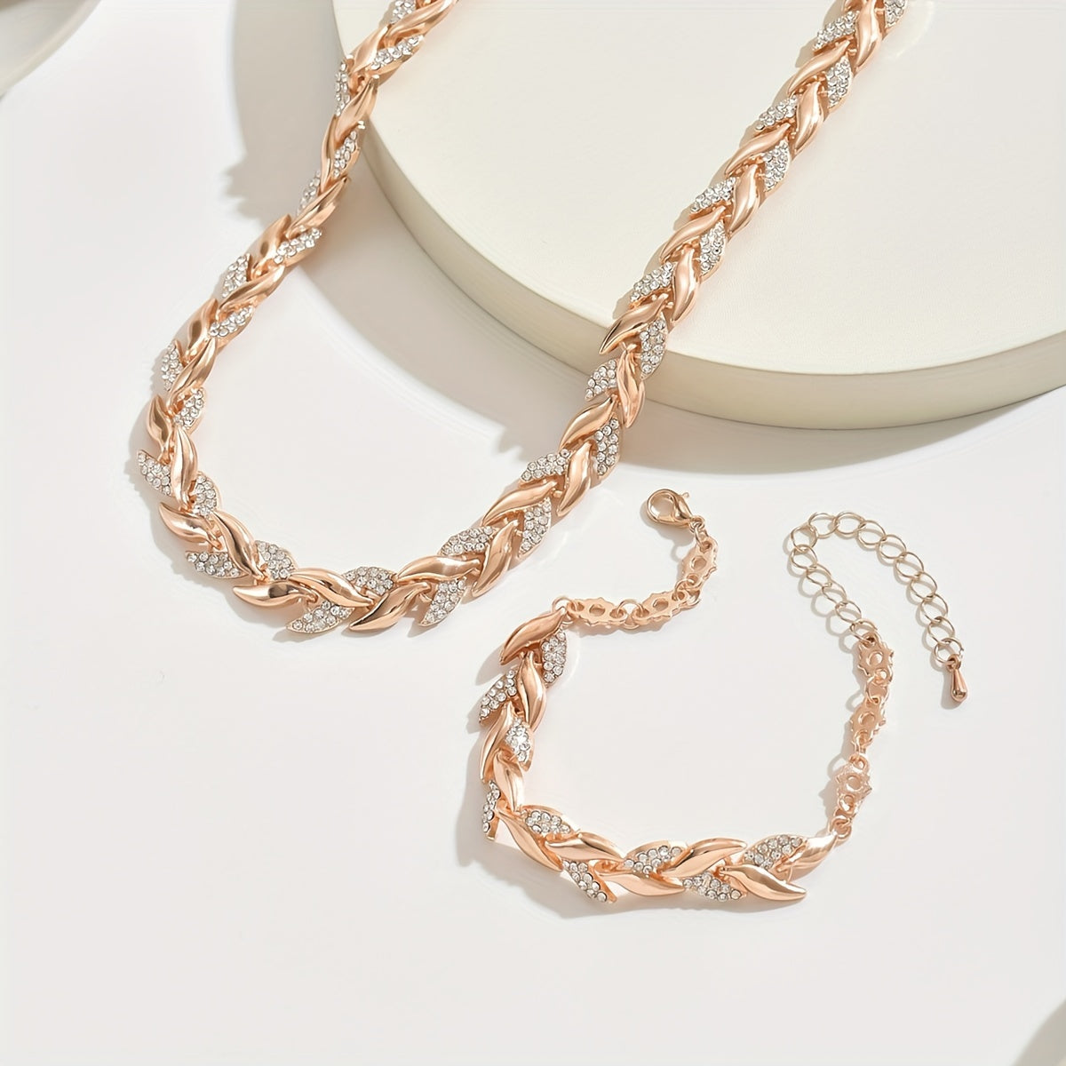 Elegantes Glas Strass Fischschwanz Set