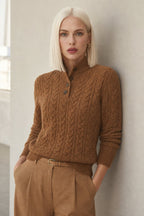 Strickpullover Damen mit Knopfleiste