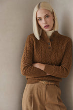 Strickpullover Damen mit Knopfleiste