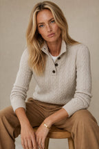 Strickpullover Damen mit Knopfleiste
