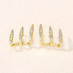 Elegante Strass Dreikrallen Ohrringe