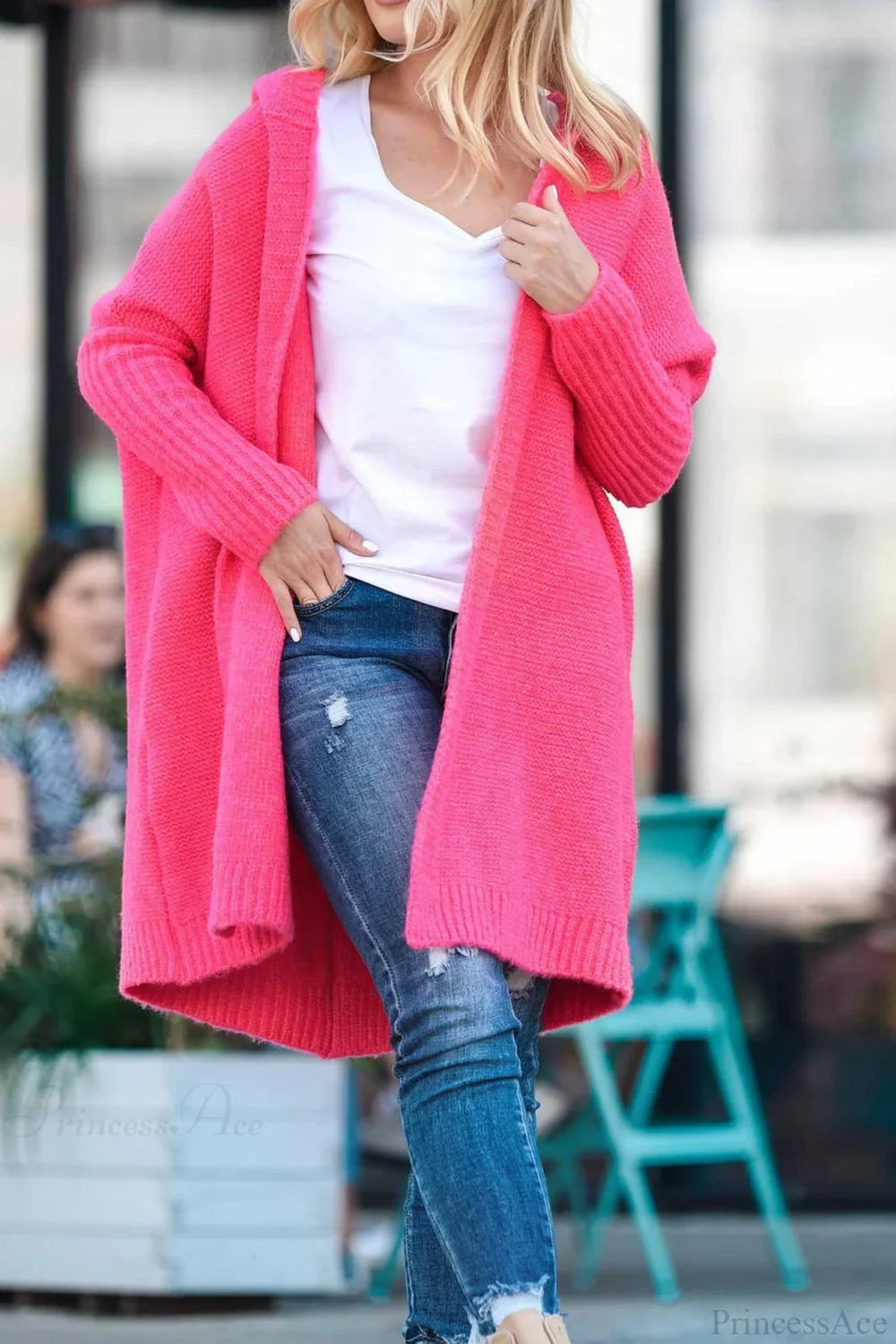 Weiche Strickjacke Damen mit Farbblock