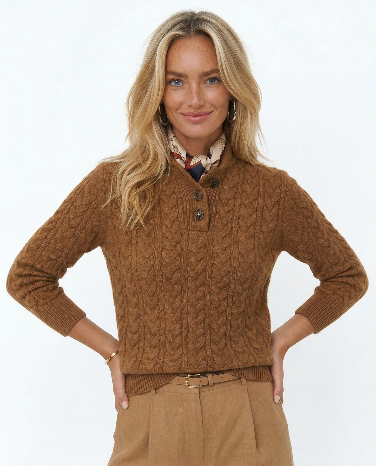 Strickpullover Damen mit Knopfleiste