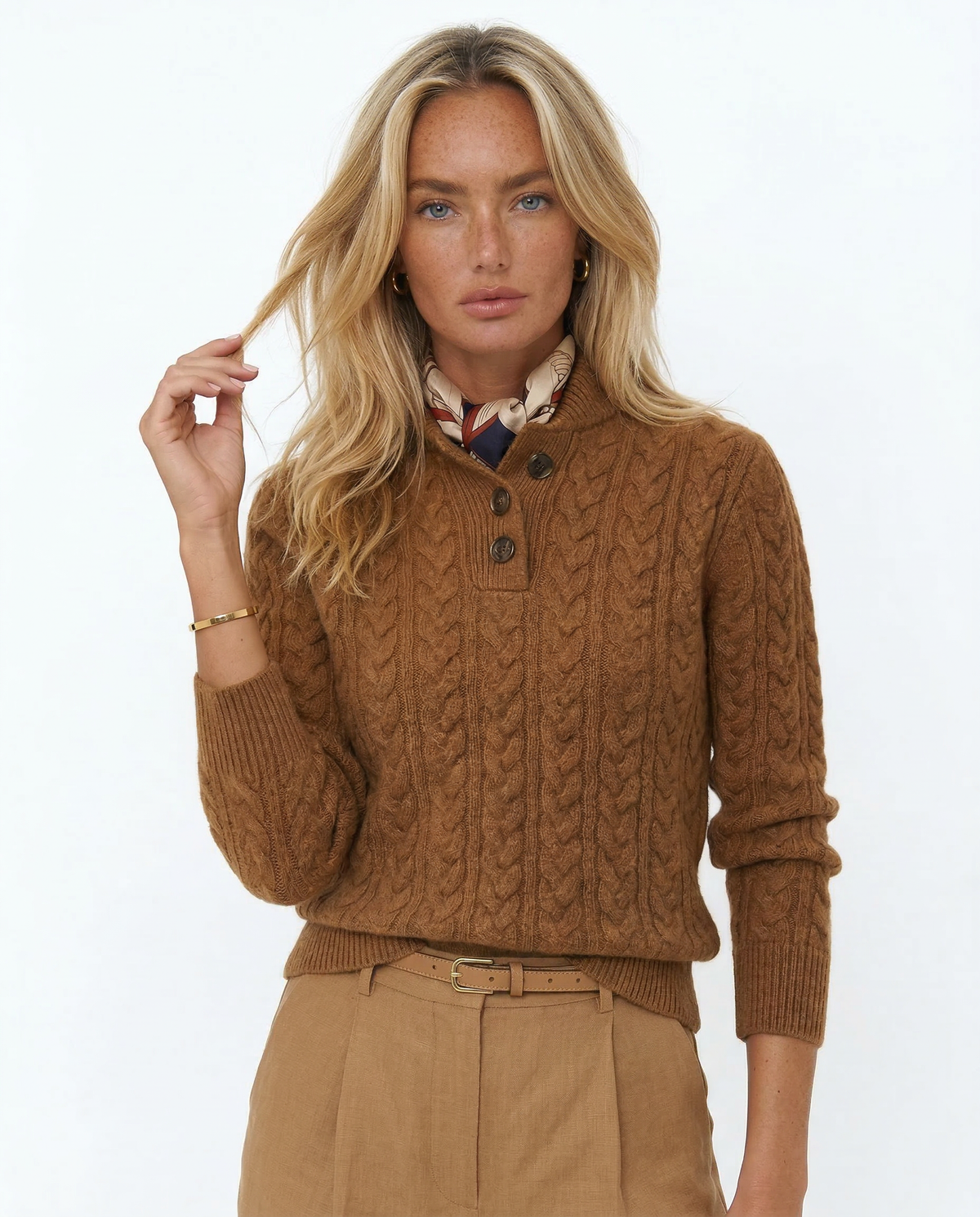 Strickpullover Damen mit Knopfleiste