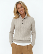 Strickpullover Damen mit Knopfleiste