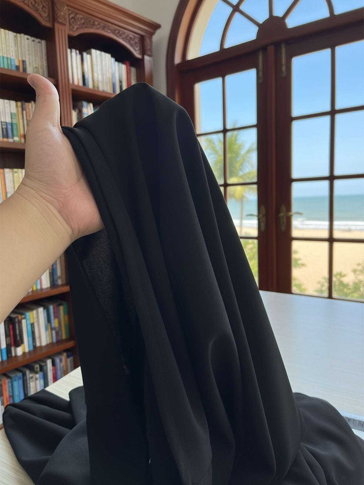 Herbst Maxikleid Damen mit tiefem V-Ausschnitt
