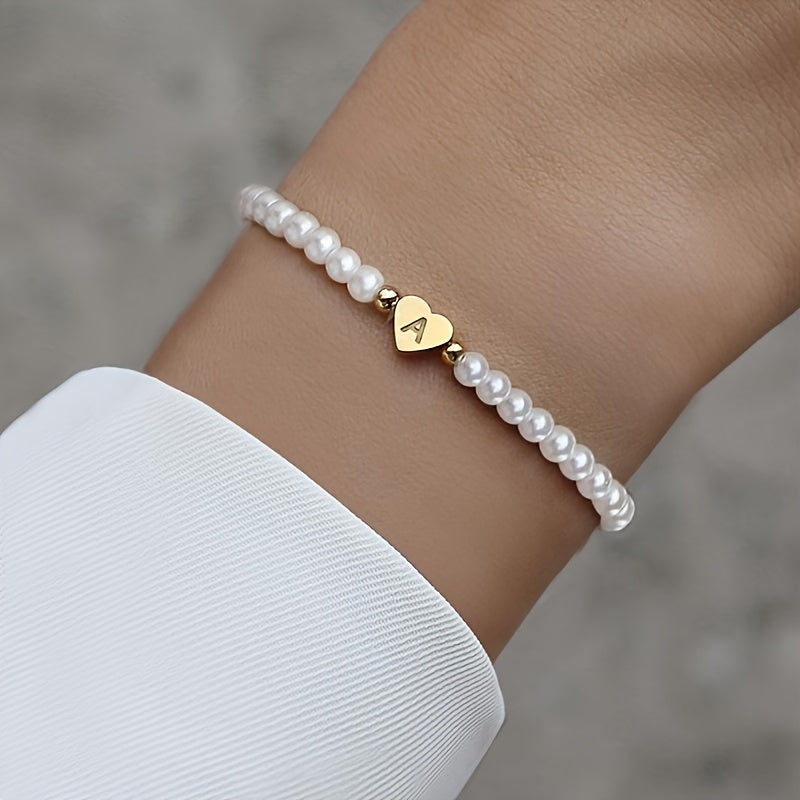Schickes A-Z Herz Initialen Armband