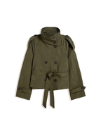 Damen Kurze Jacke mit Bindegürtel