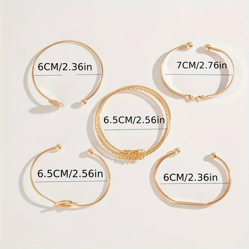 Elegantes Goldenes Armband Set
