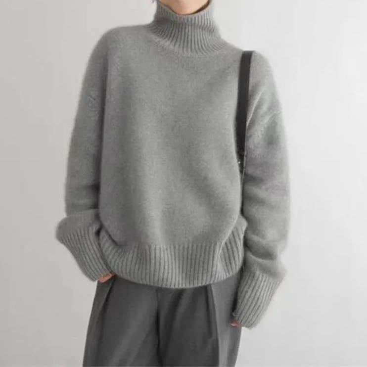 Weicher Rollkragenpullover Damen aus Kaschmir