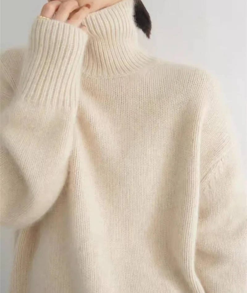 Weicher Rollkragenpullover Damen aus Kaschmir