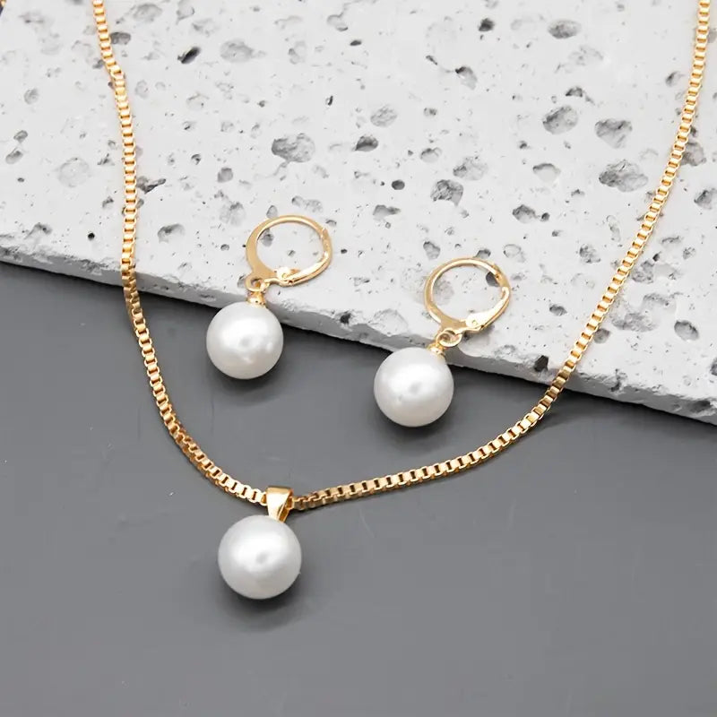 Goldene Grace Perlen Schmuckset