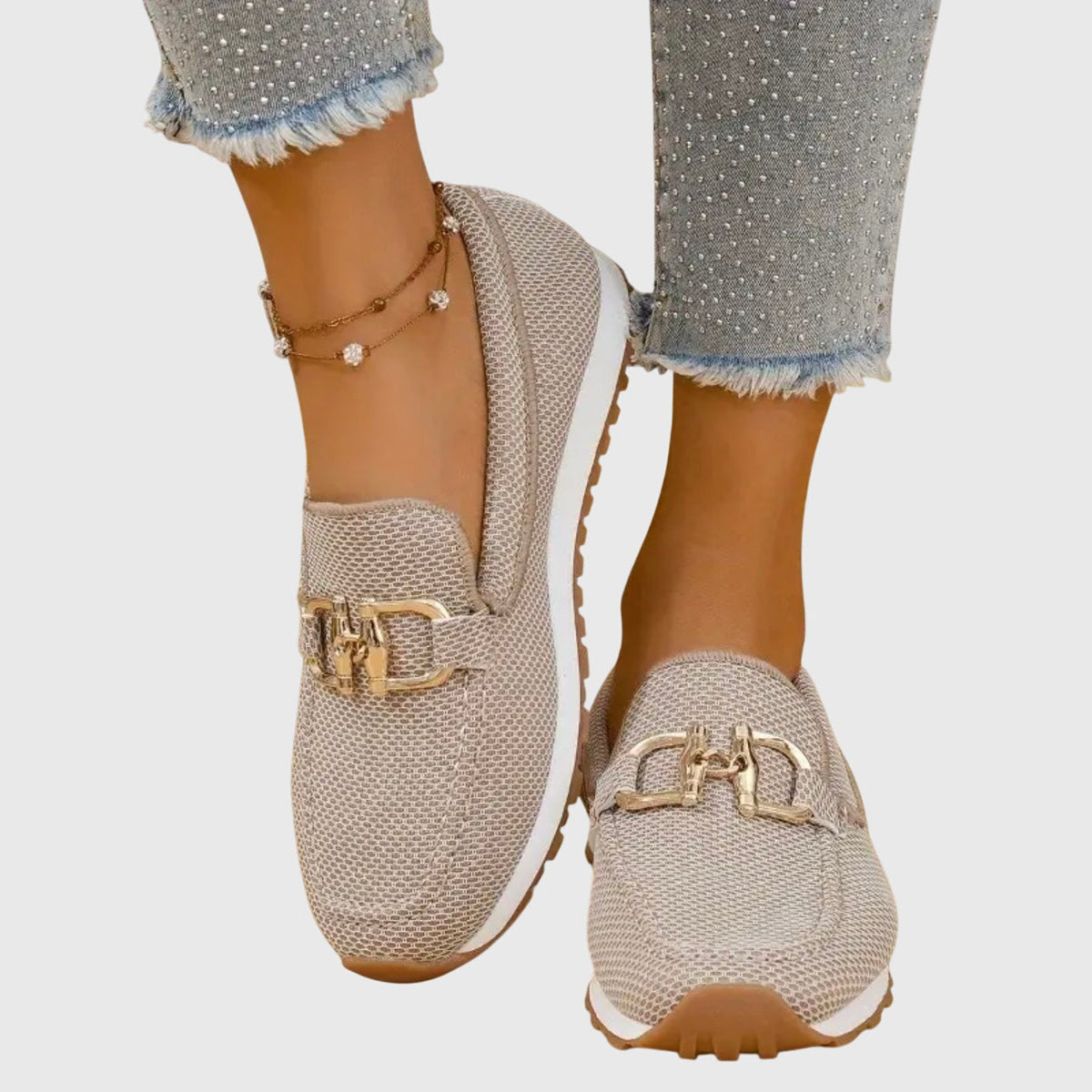 Lilly | Orthopädische Slipper mit Golddetail