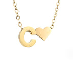 Zeitlose Initialen Halskette mit Herz Charm