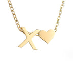 Zeitlose Initialen Halskette mit Herz Charm