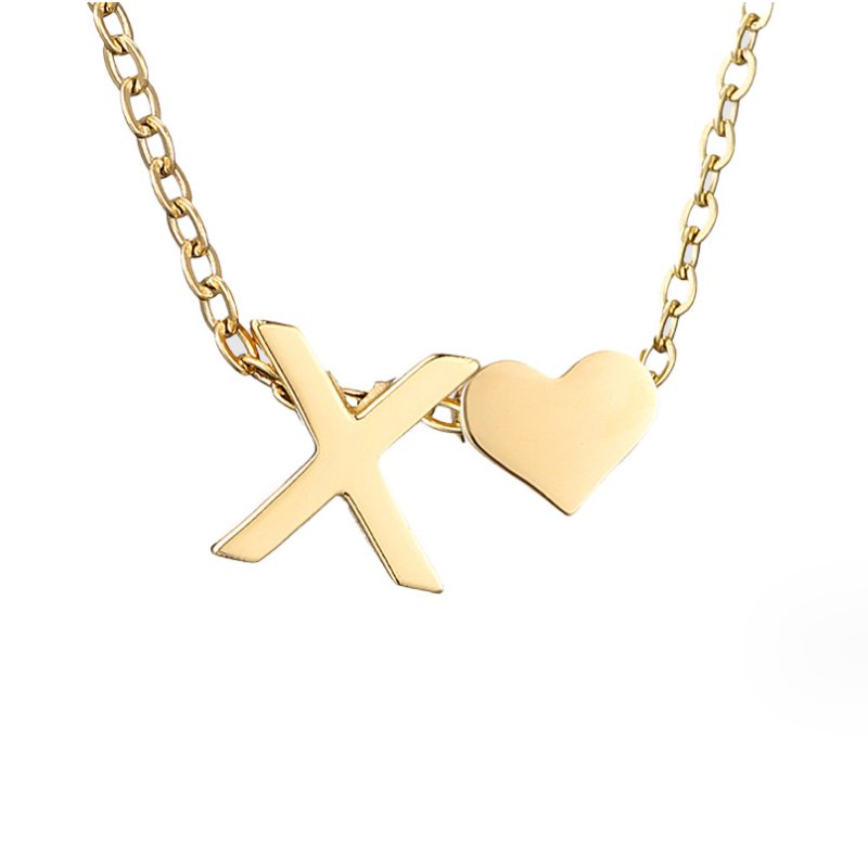 Zeitlose Initialen Halskette mit Herz Charm