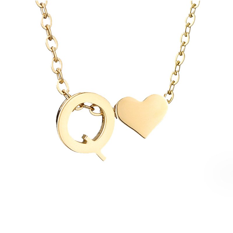 Zeitlose Initialen Halskette mit Herz Charm