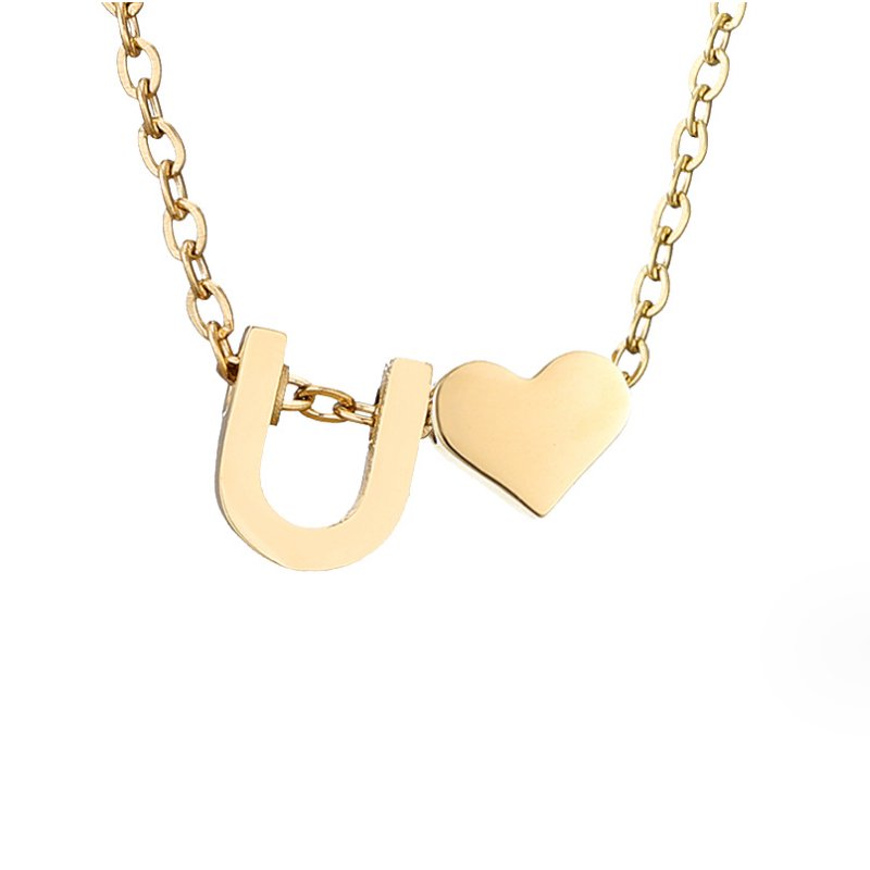 Zeitlose Initialen Halskette mit Herz Charm