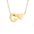 Zeitlose Initialen Halskette mit Herz Charm