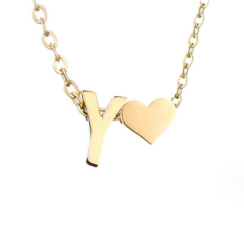 Zeitlose Initialen Halskette mit Herz Charm