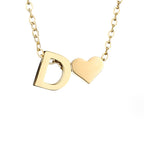 Zeitlose Initialen Halskette mit Herz Charm