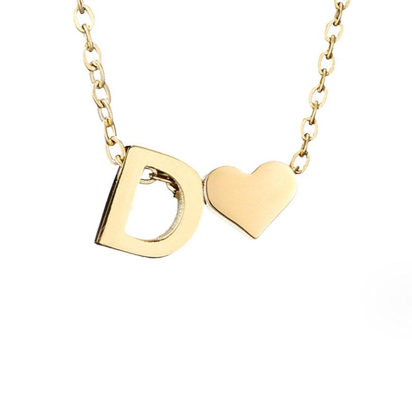 Zeitlose Initialen Halskette mit Herz Charm