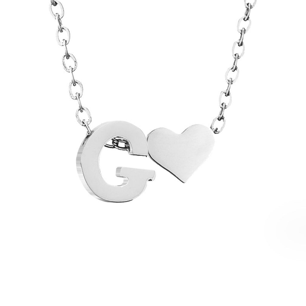 Zeitlose Initialen Halskette mit Herz Charm