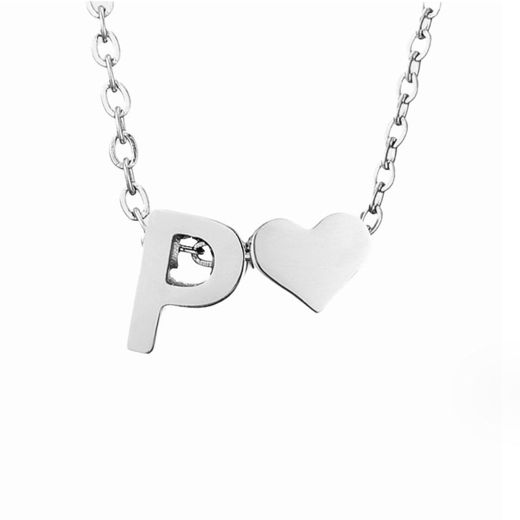 Zeitlose Initialen Halskette mit Herz Charm