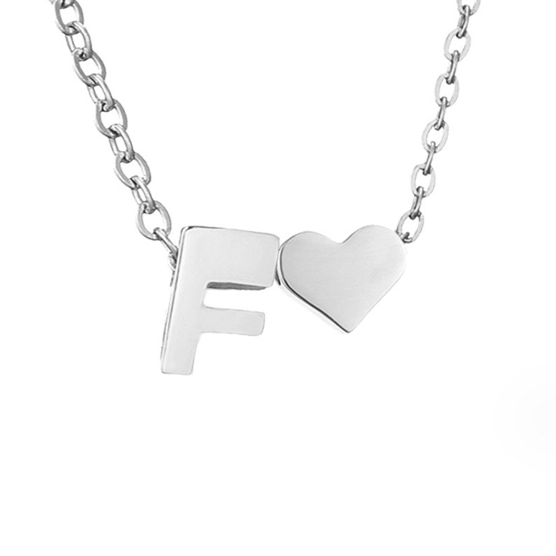 Zeitlose Initialen Halskette mit Herz Charm