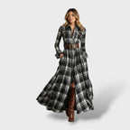 Damen Hemdblusenkleid mit Karomuster