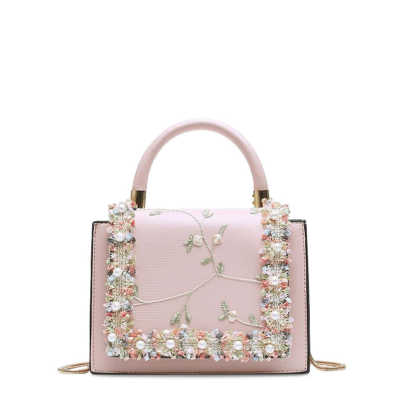 Handtasche Damen mit Spitze und Blumen