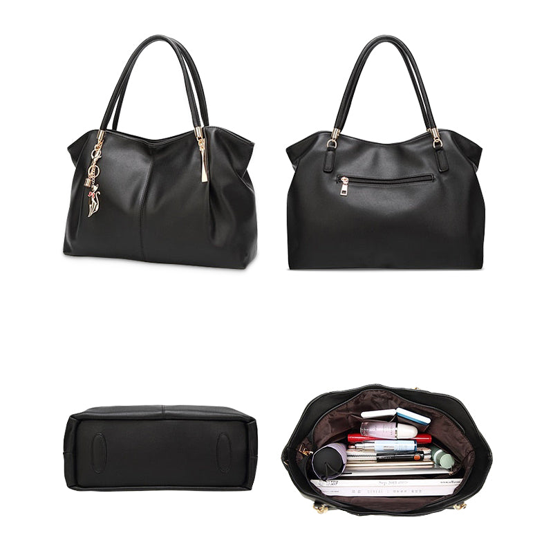 Handtasche Damen mit 2 großen Fächern aus Veganleder